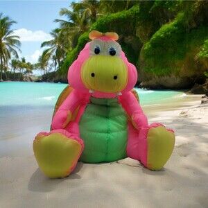 12" Vintage Gibson Greetings Nylon Pink DINOSAUR Pterodactyl Stuffed Animal